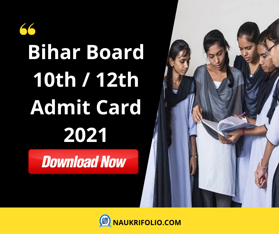 Bihar Board 10th/12th Admit Card 2021